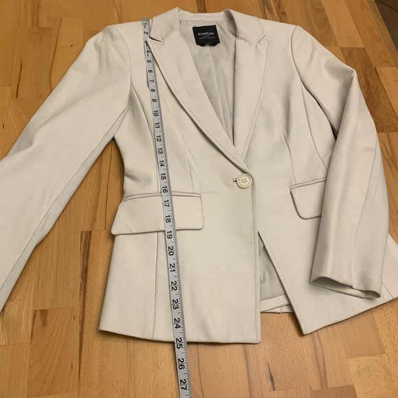 bebe white ivory genuine leather one button blazer/jacket size S - Picture 9 of 16